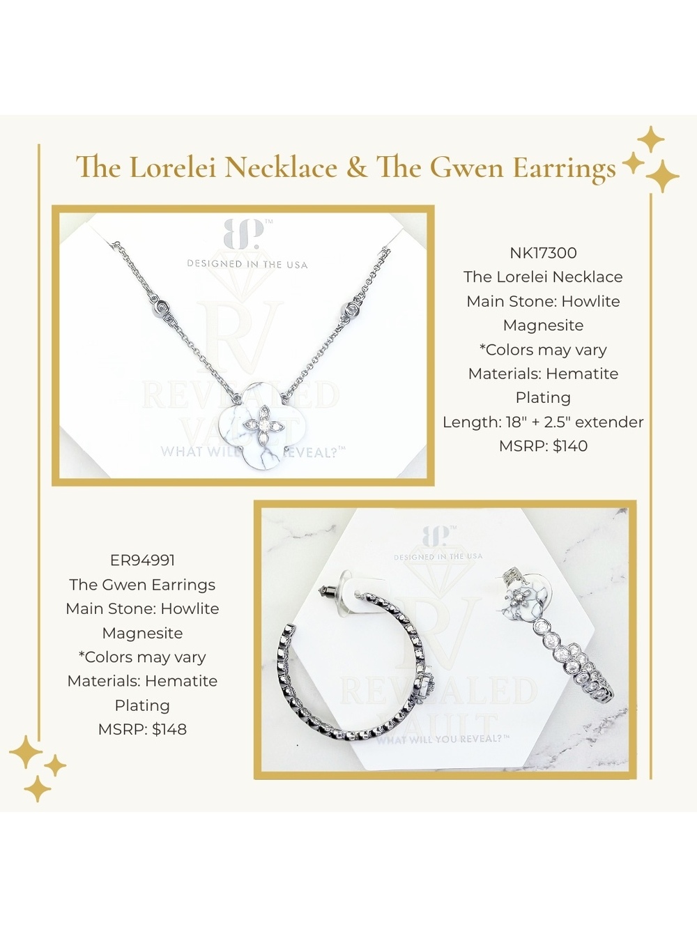 The Lorelei Necklace & The Gwen Earrings - OG